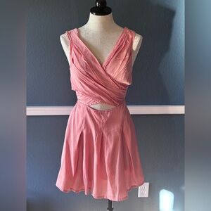 Finders Keepers Salmon Little Wonder Sleeveless Cutout Dress